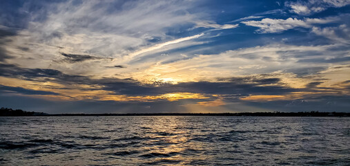 July in Orange Beach, Alabama - Sunset over the Water