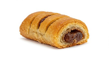 sweet sambousek pastry filled with dates isolated on white background for culinary and dessert themes