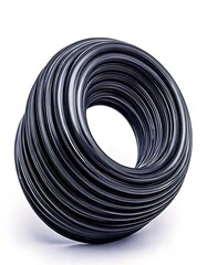 Coiled Black Tubing - A Circular Abstraction of Industrial Material.