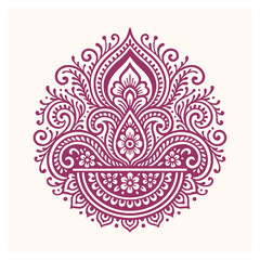 Hand drawing vector mandala henna art