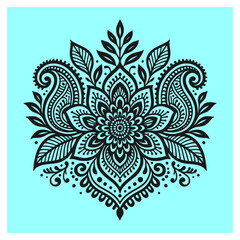 Hand drawing vector mandala henna art