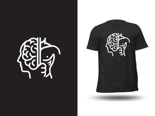 Mind and Body Connection I  Minimal Line Art T-Shirt Design