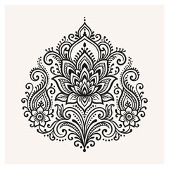 Hand drawing vector mandala henna art