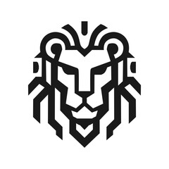 Bold Geometric Lion Head Logo