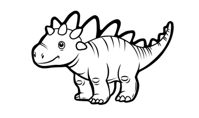 Cute dinosaur coloring page for kids - simple stegosaurus outline.