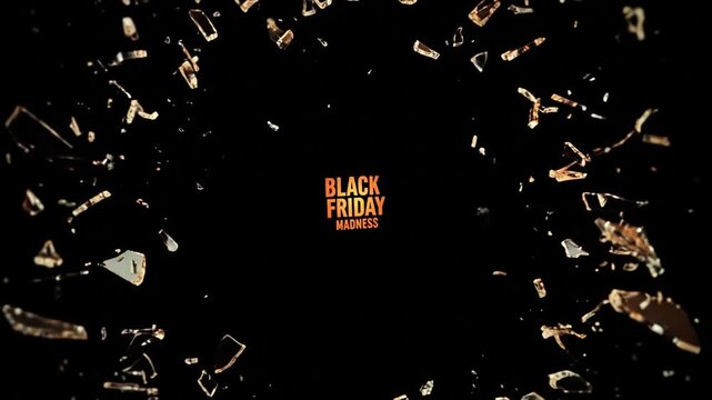 Black friday madness explosive animated text for commercial use