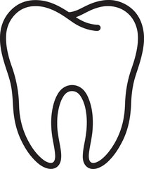 Simple outline drawing of a healthy human tooth icon for dental health