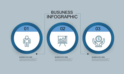 Vector Infographic design business template with icons and 3 options or steps