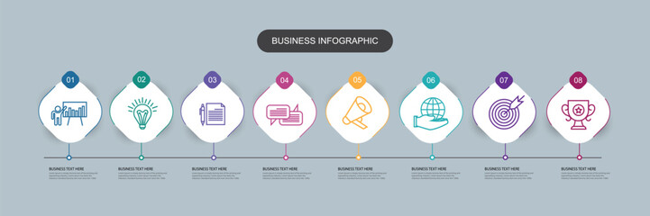 Modern Business infographic design template with 8 options