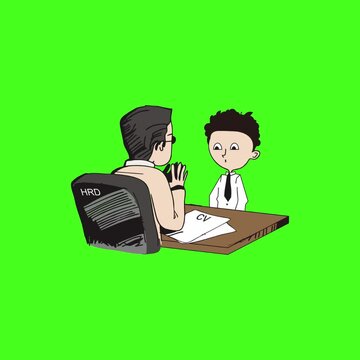 job interview animation with green screen