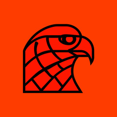Stylized bird icon in red vector graphic for branding and design