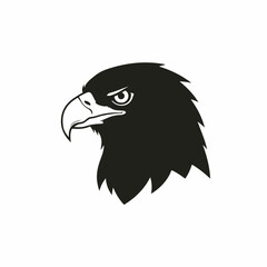Fototapeta premium Minimalist Black and White Eagle Head Profile Graphic Illustration Animal