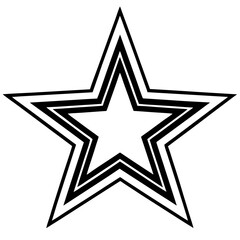 Fototapeta premium Abstract black and white star shape with multiple outlines