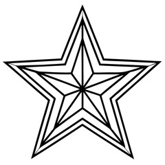 Obraz premium Geometric star shape outline design isolated on white background