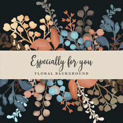 watercolor floral template for background