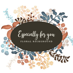 watercolor floral template for background