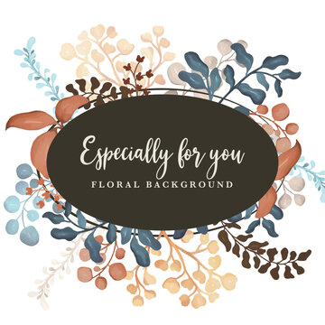 watercolor floral template for background