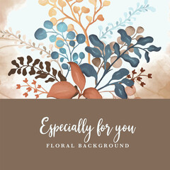 watercolor floral template for background