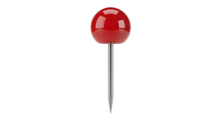 Sharp red pushpin ready to mark important locations or secure documents with precision and style