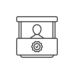 Kiosk Icon, Small Booth UI for SaaS Dashboard.