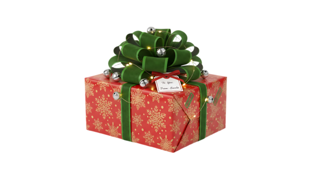 ecommerce package parcel gift for christmas delivery on isolated white png backgroundgenerative ai isolated on white background