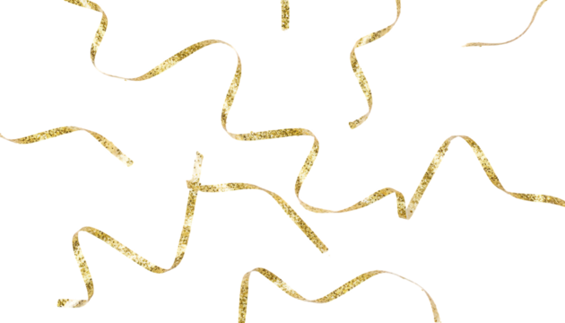 gold glitter mosh tape isolated on white background