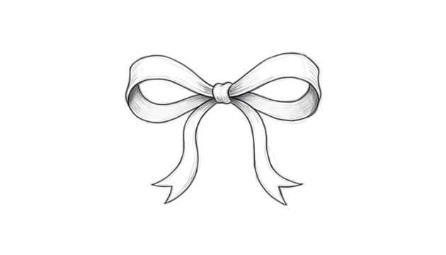 handsketched ribbon on white png background isolated on white background