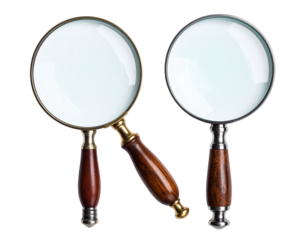Two Magnifying Glasses — isolated on white background