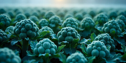 Aerial Drone Footage of Natural Ecological Winter Vegetable Field Carrot and Farming Landscape, Sustainable Agriculture, 4K, Vegetable Field. broccoli field