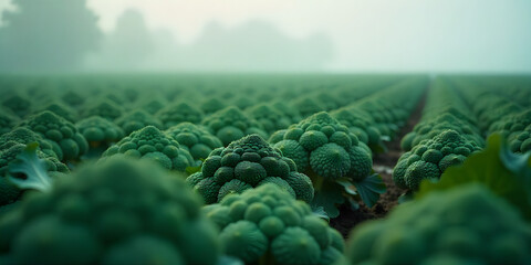 Aerial Drone Footage of Natural Ecological Winter Vegetable Field Carrot and Farming Landscape, Sustainable Agriculture, 4K, Vegetable Field. broccoli field