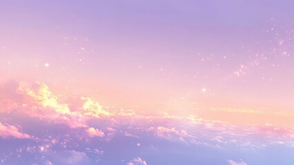Dreamy pastel sky with glowing stars and soft clouds evokes wonder and tranquility, perfect for serene backdrops.