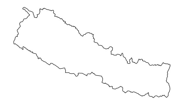 Nepal outline map. Nepal map vector. Nepal map on white background