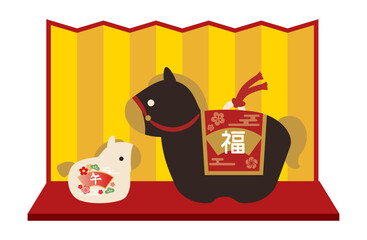 午の土鈴　干支の置物