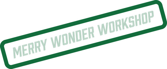 Vibrant Merry Wonder Workshop stamp marking festive holiday creations and cheerful seasonal gatherings
