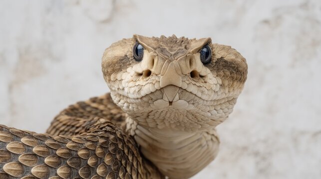 Intimate Portrait of a Western Diamondback Rattlesnake in Natural Light