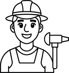 vector illustration of a construction worker