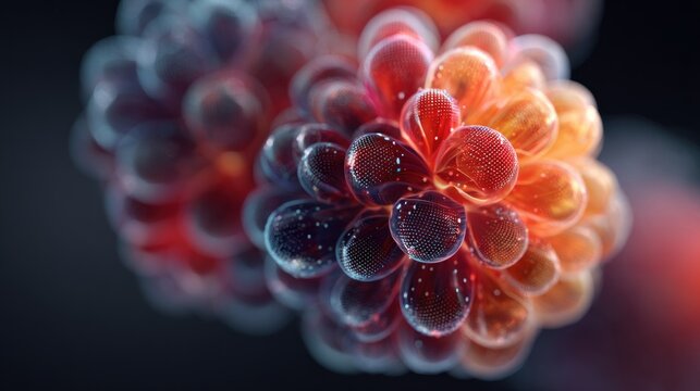 Abstract Spherical Pattern Forming a Symmetrical Bloom-Like Structure