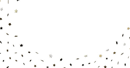 Gold Black White Star Confetti Background