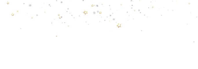 Beautiful winter background with gold stars and silver snowflakes. Perfect for holidays.