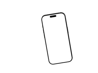 High-quality image of a modern smartphone with a blank screen, perfect for app presentations or website mockups. Clean design, isolated on white.