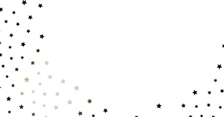 Black and Silver Stars on White Background