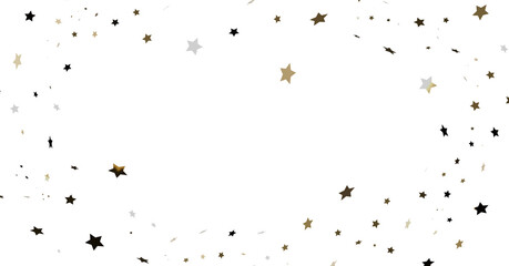 Fototapeta premium Gold, Black, Silver Stars Confetti
