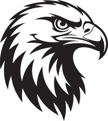 Obraz premium Bold black and white eagle head silhouette emblem