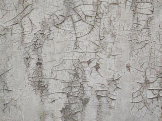 Cracked Wall Texture. A close-up view of a cracked wall, showcasing intricate patterns formed by peeling paint. The neutral tones emphasize the aged and weathered surface.
