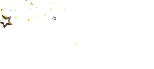 Elegant image of golden stars floating against a pristine white backdrop, ideal for holiday greetings, celebrations, and festive designs. Perfec © vegefox.com