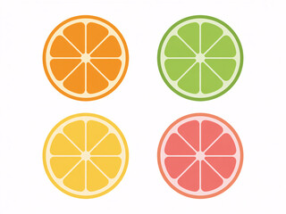 Fresh citrus fruit slices - orange, lime, lemon, grapefruit, perfect for healthy eating, food blogs, and vibrant design projects
