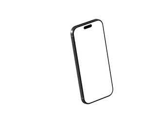 High-quality image of a modern smartphone with a blank screen, perfect for app presentations or technology concepts. Isolated on white background.