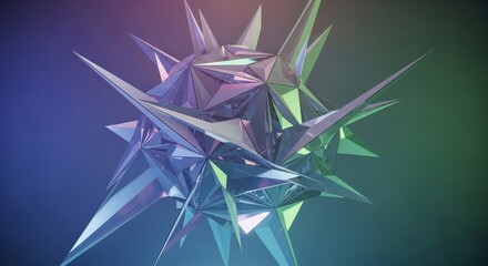 Abstract Geometric Crystal Formation with Gradient Lighting Effects