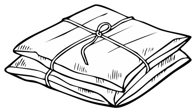 Illustration of Two Wrapped Packets Stacked and Tied with String