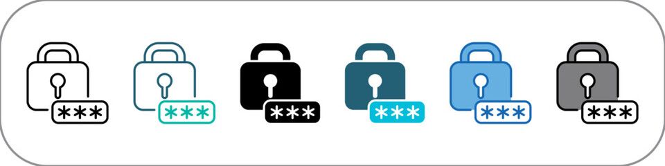 Password Icon Pack Multistyle Illustration